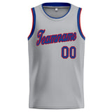 Custom Stitched Basketball Jersey for Men, Women And Kids Gray-Royal-Red