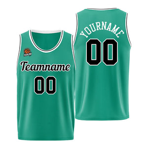 Custom Basketball Jersey Teal-Black