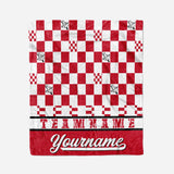 Custom Ultra-Soft Micro Fleece Blanket Red-White