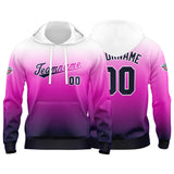 Custom Gradient Hoodie For Man Woman Girl Boy Print Your Logo Name Number Weiß Lila