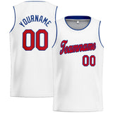 Custom Stitched Basketball Jersey for Men, Women And Kids White-Red-Royal