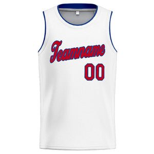 Custom Stitched Basketball Jersey for Men, Women And Kids White-Red-Royal