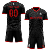 custom soccer set jersey kids adults personalized soccer black