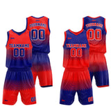 Custom Reversible Basketball Suit for Adults and Kids Royal-Red