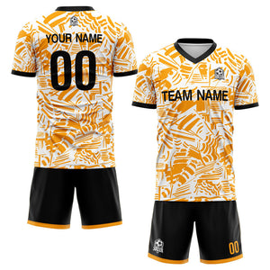 custom soccer set jersey kids adults personalized soccer orange