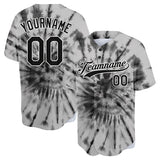 Custom Full Print Design  Gray Tie-Dyed Baseball Jersey