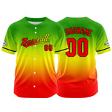 Custom Full Print Design  Baseball Jersey orange-yellow-green