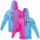 Custom Sweatshirt Hoodie For Men Women Girl Boy Print Your Logo Name Number Hot Pink-Light Blue