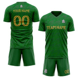 custom soccer set jersey kids adults personalized soccer green