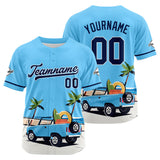 Custom Full Print Design Baseball Jersey blue