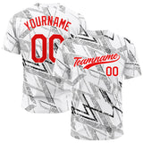 Custom Full Print Design Baseball Jersey white-black-red