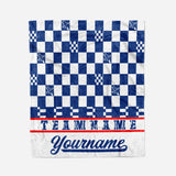 Custom Ultra-Soft Micro Fleece Blanket White-Royal