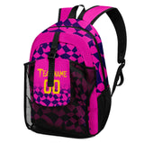 Customize Pink Purple Sports Backpacks Featuring Personalized Names, Numbers and Logos