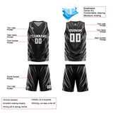 Custom Triangle Black Reversible Basketball Suit for Adults and Kids Personalized Jersey