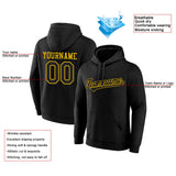 Custom Pullover Sweatshirt Hoodie Black-Yellow