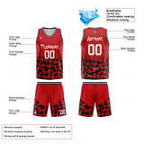 Custom Reversible Basketball Suit for Adults and Kids Personalized Jersey Red&Black