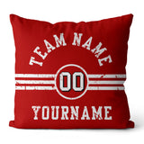 Custom Football Throw Pillow for Men Women Boy Gift Printed Your Personalized Name Number Red & White