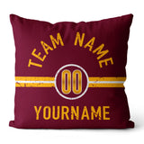 Custom Football Throw Pillow for Men Women Boy Gift Printed Your Personalized Name Number Red & Black & Yellow