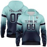 Custom Gradient Sweatshirt Hoodie For Man Woman Girl Boy Print Your Logo Name Number Light Teal&Navy