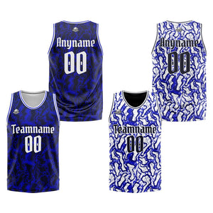 Custom Reversible Basketball Suit for Adults and Kids Personalized Jersey Navy&Royal