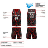 Custom Reversible Basketball Suit for Adults and Kids Personalized Jersey Black&Red