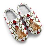 Custom Your Own Personalized Cotton Slippers for Dog Cat Lover Add Any Text Photoes Red&Green&White Christmas