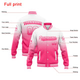 Custom Varsity Jacket Letterman jacket for Men, Women and Youth White Pink Gradient