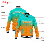 Custom Gradient Varsity Jacket Letterman jacket for Men, Women and Youth Teal Orange