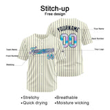 Custom Stripe-Cream Navy Baseball Jersey Stitched Design Personalized Hip Hop Baseball Shirts