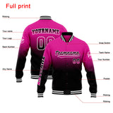 Custom Gradient Varsity Jacket Letterman jacket for Men, Women and Youth Rose Black