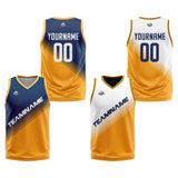 Custom Reversible Basketball Suit for Adults and Kids Personalized Jersey Navy&Yellow