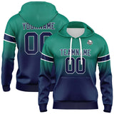 Custom Gradient Sweatshirt Hoodie For Man Woman Girl Boy Print Your Logo Name Number Green&Navy