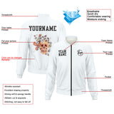 Custom Long Sleeve Windbreaker Jackets Uniform Printed Your Logo Name Number White