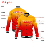 Custom Gradient Varsity Jacket Letterman jacket for Men, Women and Youth Light Orange Red