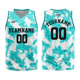 Custom Basketball Jersey Uniform Suit Printed Your Logo Name Number Aqua&White