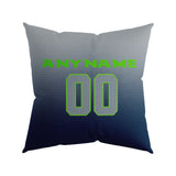 Custom Football Throw Pillow for Men Women Boy Gift Printed Your Personalized Name Number Navy&Neon Green&Gray