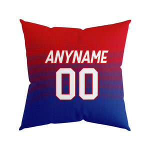 Custom Football Throw Pillow for Men Women Boy Gift Printed Your Personalized Name Number Red&Royal&White