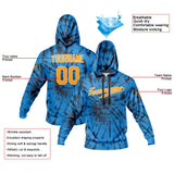 Custom Sweatshirt Hoodie For Men Women Girl Boy Print Your Logo Name Number Blue Tie Dyeing