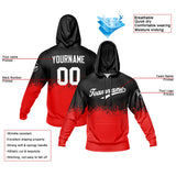 Custom Sweatshirt Hoodie For Men Women Girl Boy Print Your Logo Name Number Red-Black-White