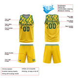 Custom Yellow Green Reversible Basketball Suit for Adults and Kids Personalized Jersey