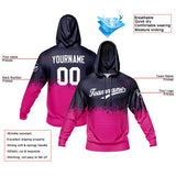 Custom Sweatshirt Hoodie For Men Women Girl Boy Print Your Logo Name Number Navy-Hot Pink