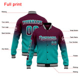 Custom Gradient Varsity Jacket Letterman jacket for Men, Women and Youth Burgundy Teal