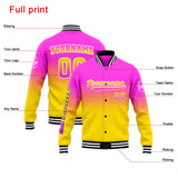 Custom Gradient Varsity Jacket Letterman jacket for Men, Women and Youth Pink Yellow