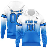 Custom Gradient Hoodie For Man Woman Girl Boy Print Your Logo Name Number White&Blue