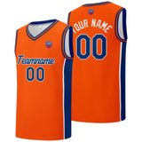 Custom basketball jersey shorts for men and women. Embroidered and printed name, number and logo Orange