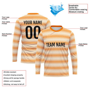 Custom Basketball Soccer Football Shooting Long T-Shirt for Adults and Kids White-Orange