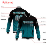 Custom Gradient Varsity Jacket Letterman jacket for Men, Women and Youth Black Green