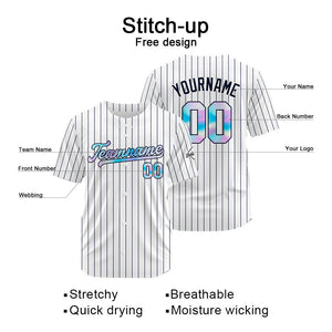 Custom Stripe-Navy Baseball Jersey Stitched Design Personalized Hip Hop Baseball Shirts