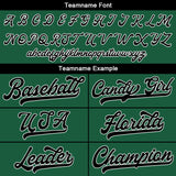 Custom Baseball Jersey Stitched Design Personalized Hip Hop Baseball Shirts Dark Green-Black