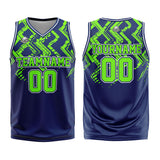 Custom Navy Neon Green Basketball Jersey Uniform Suit Printed Your Logo Name Number